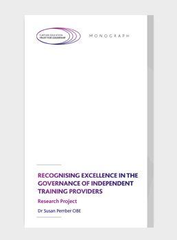 Recognising Excellence In The Governance of Independent Training Providers